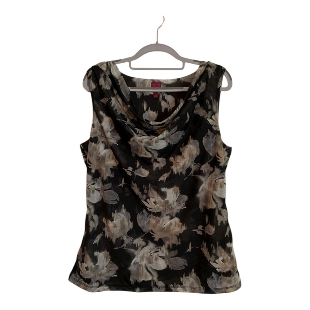 212 Collection Black and Cream Floral Blouse